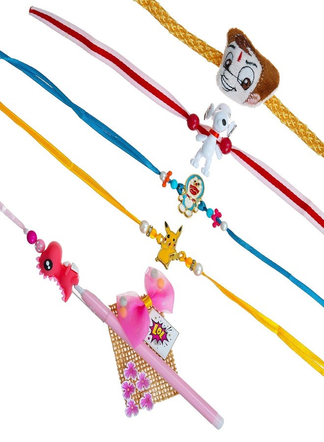 iinfinize Best Kids Rakhi Combo Set Of 5 Pcs Colorfull Thread Fancy Rakhi For Kid And Child Rakashabandhan Kids Rakhis With Roli Chawal - Image 1